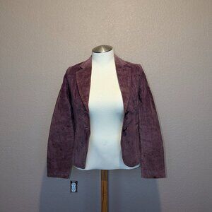 Miss Selfridge Purple Suede Genuine Leather Jacket M
